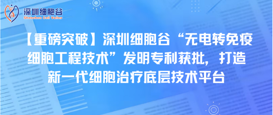 【重磅突破】深圳k8com官网“无电转免疫细胞工程技术”发明专利获批，打造新一代细胞治疗底层技术平台